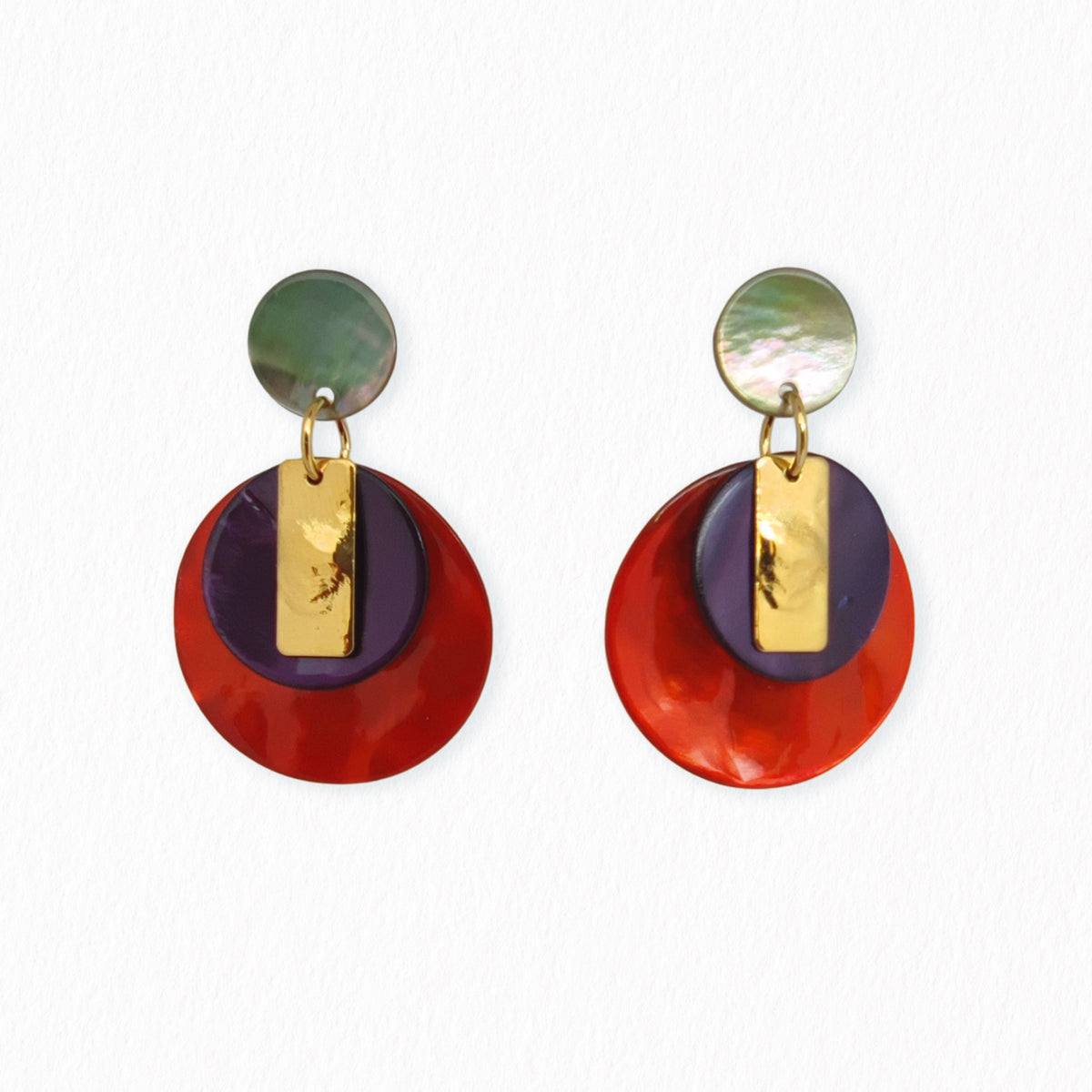 Boucles d'oreilles nacres Myrtille