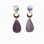 Boucles d'oreilles nacres Mauve