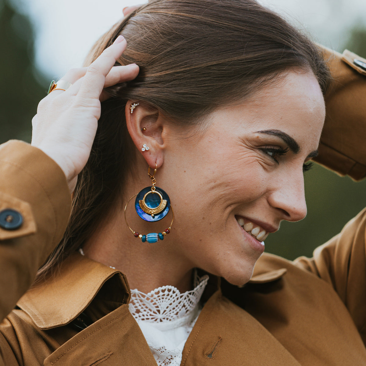 Boucles d'oreilles nacres Ina