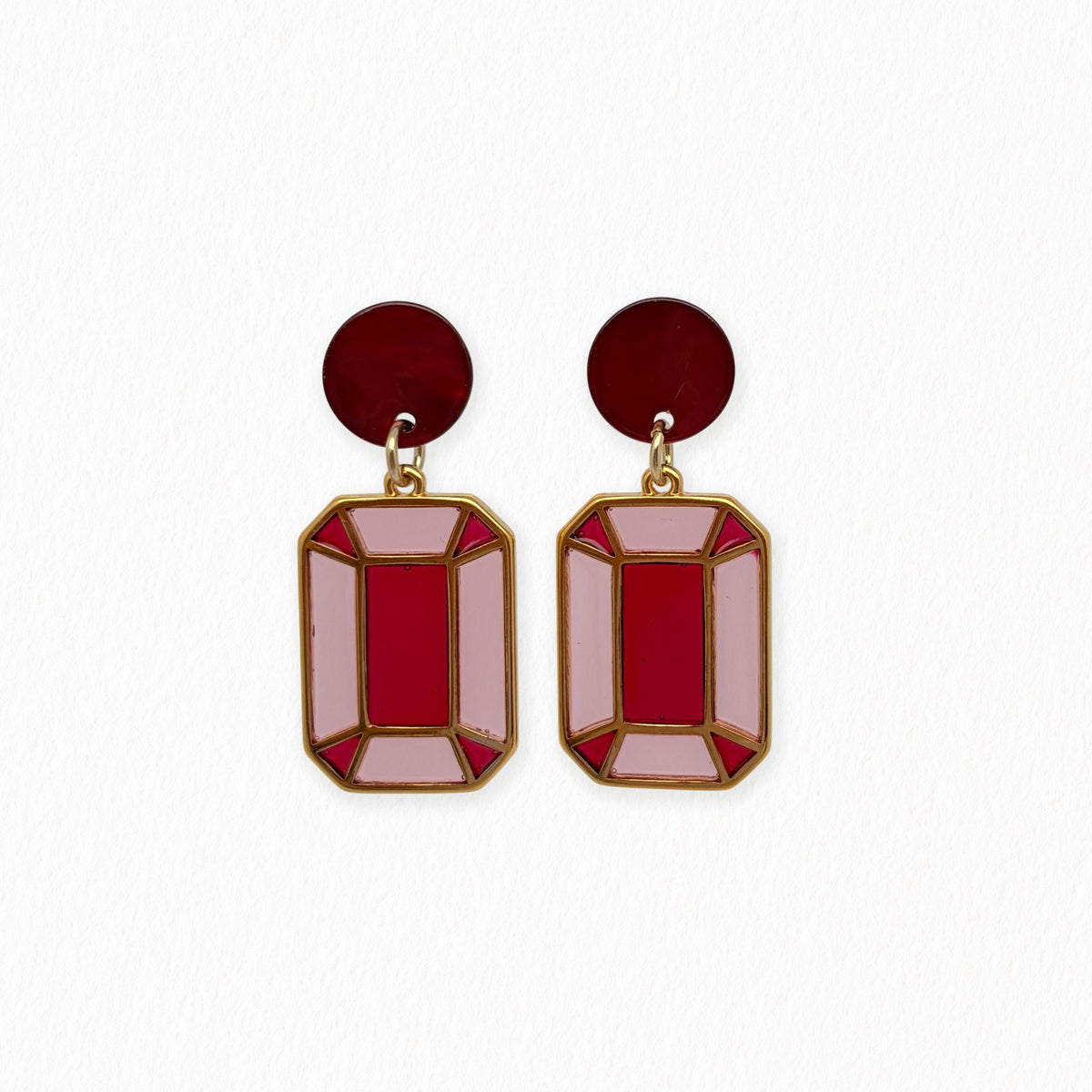 Boucles d’oreilles Albertine en résine, inspiration Art déco