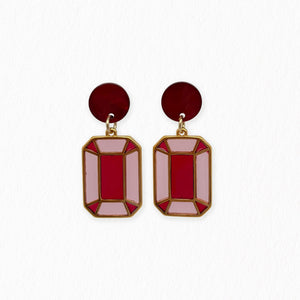Boucles d’oreilles Albertine en résine, inspiration Art déco