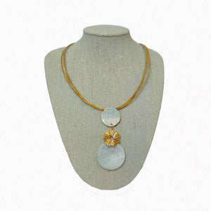 Collier Ecume cuir doré
