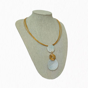 Collier Ecume cuir doré