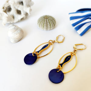 Boucles d'oreilles Marine bleues