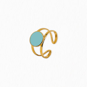 Bague ajourée émail dorée