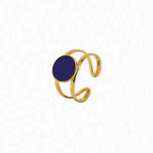 Bague ajourée émail dorée