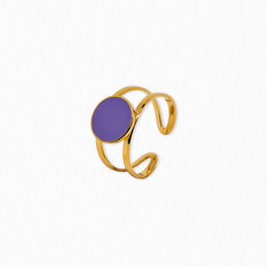 Bague ajourée émail dorée