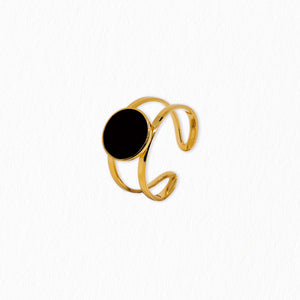Bague ajourée émail dorée