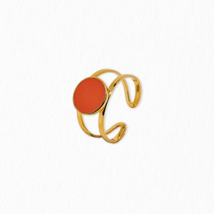 Bague ajourée émail dorée
