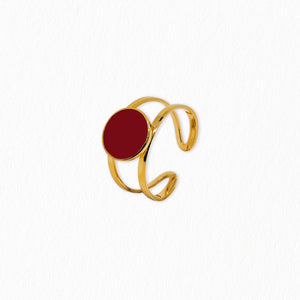 Bague ajourée émail dorée