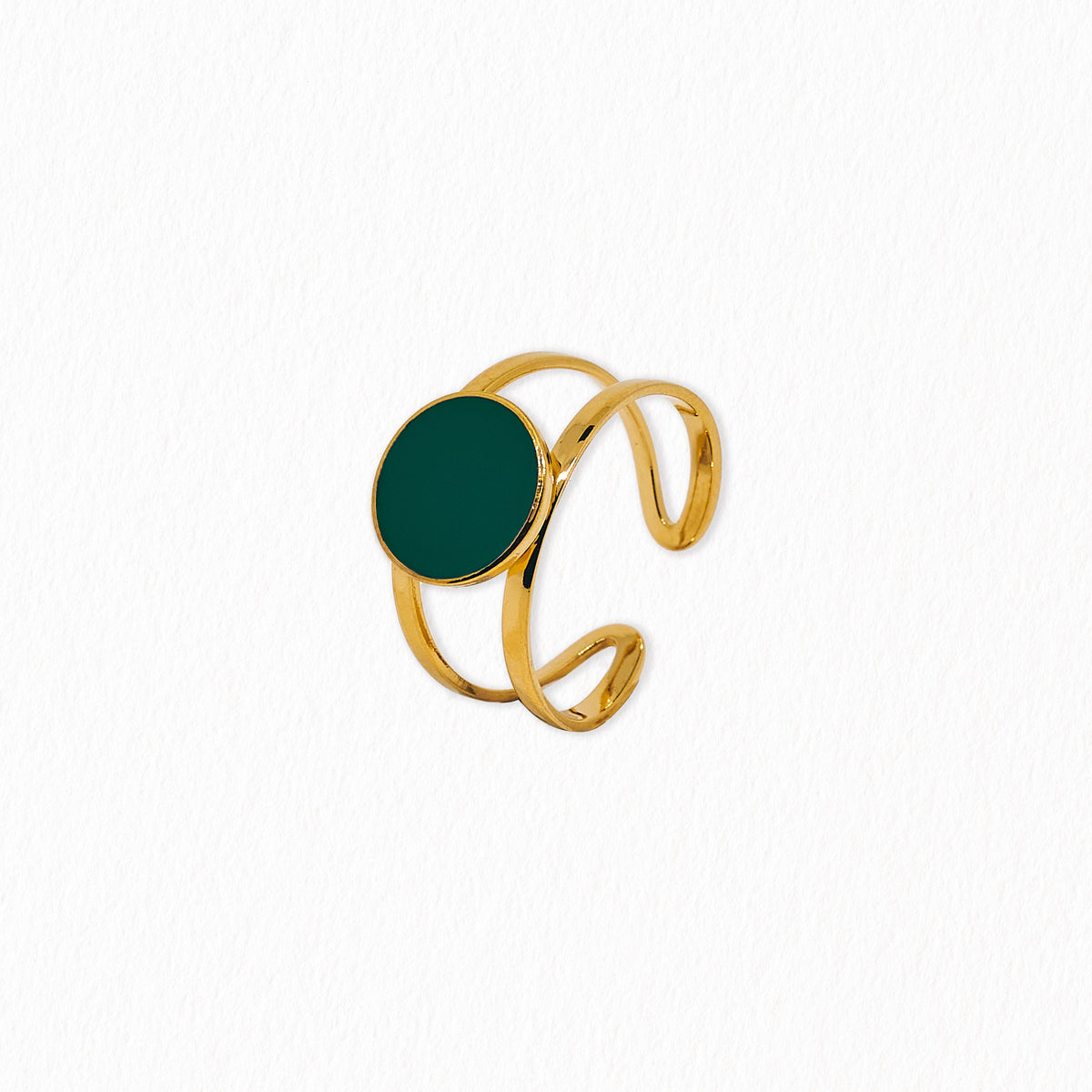 Bague ajourée émail dorée