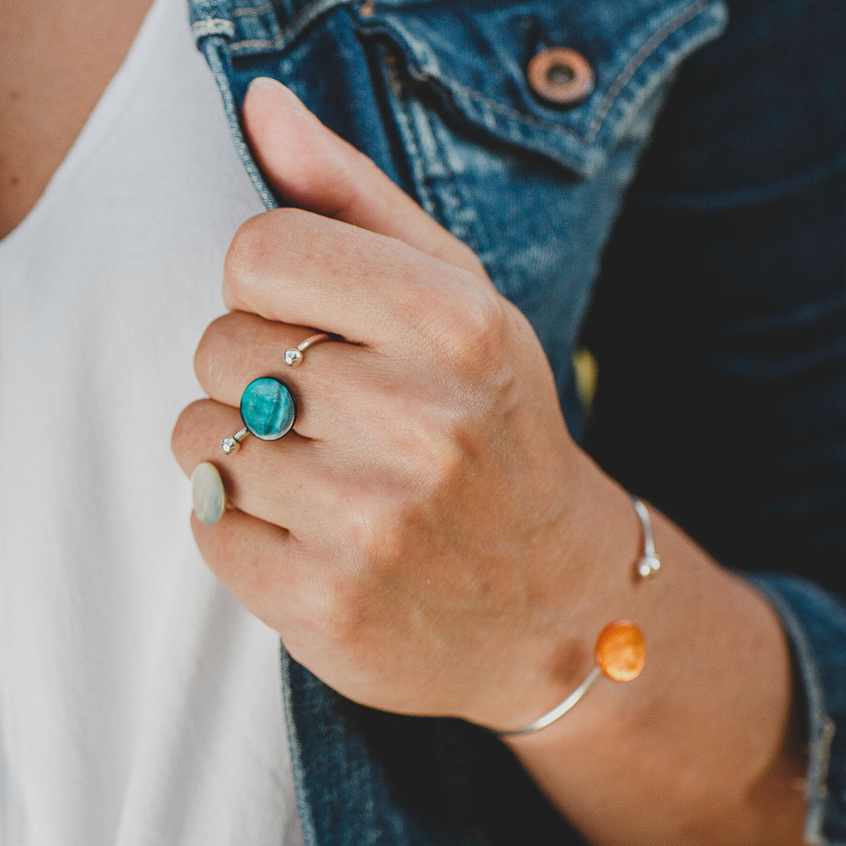 Bracelet jonc nacre