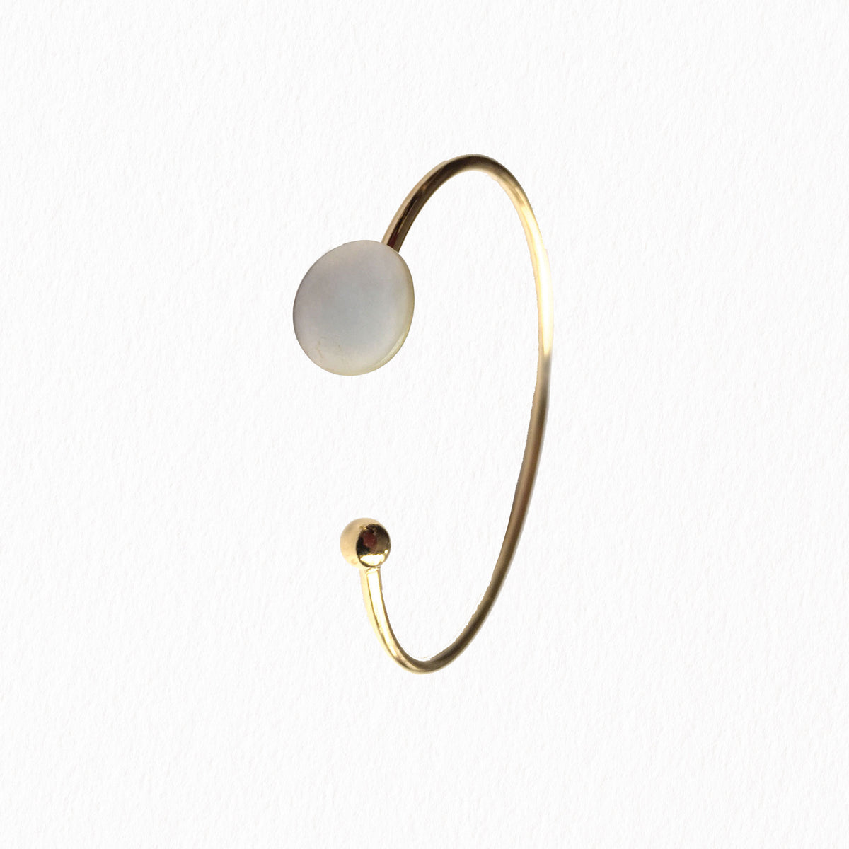 Bracelet jonc nacre doré