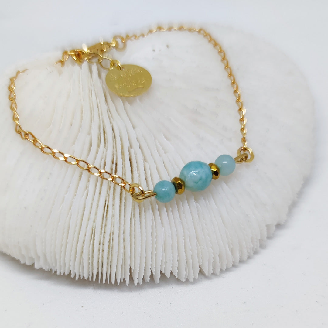 Bracelet perles amazonite